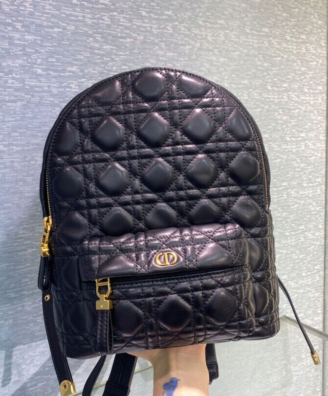 Christian Dior Small Dior Lambskin Backpack Black